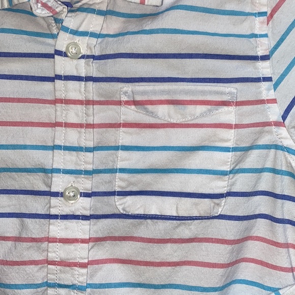 5t boys white button down with pink, blue and purple stripes - Picture 2 of 4